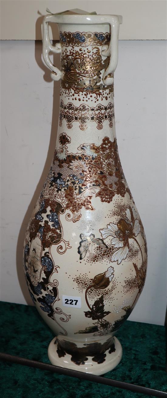 A large Japanese Satsuma vase height 63cm